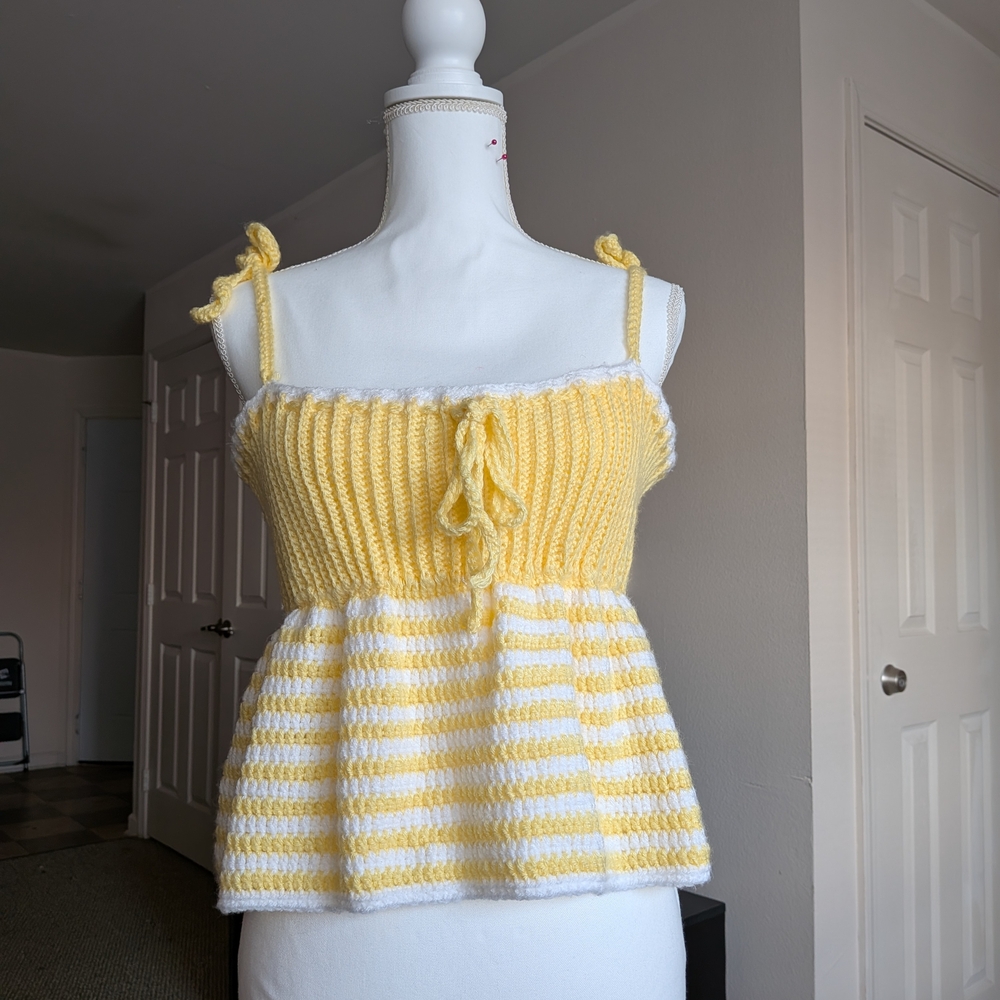 Sunny Yellow and White Striped Camisole